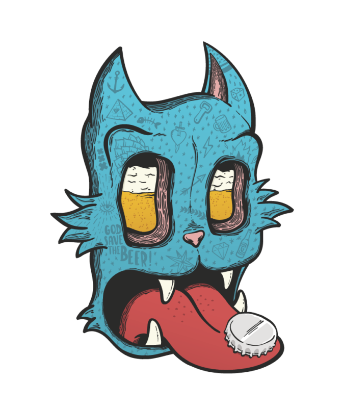 El gato que bebía cerveza